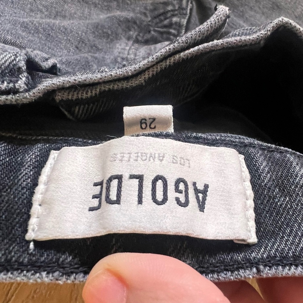AGOLDE Los Angeles High Rise Stove Pipe Denim‎ Jeans Black Wash Size 29 - Picture 6 of 8